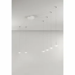 Suspension Fabas Luce Susanna LED Blanc, 6 lumières