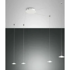 Suspension Fabas Luce Susanna LED Blanc, 4 lumières