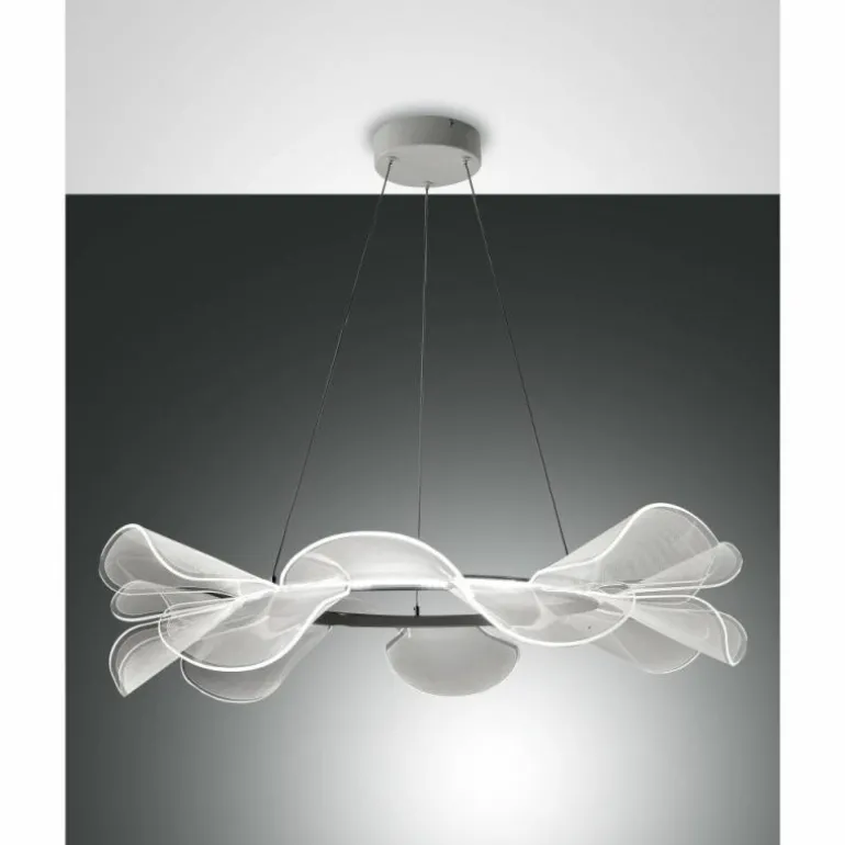 Suspension Fabas Luce Sylvie LED Blanc, 1 lumière