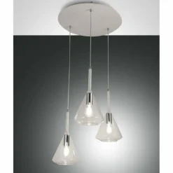 Suspension Fabas Luce Tris Blanc, 3 lumières