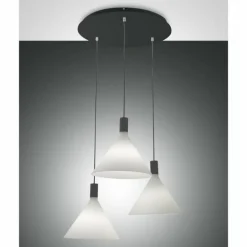 Suspension Fabas Luce Vincent Noir, 3 lumières