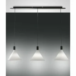 Suspension Fabas Luce Vincent Noir, 3 lumières