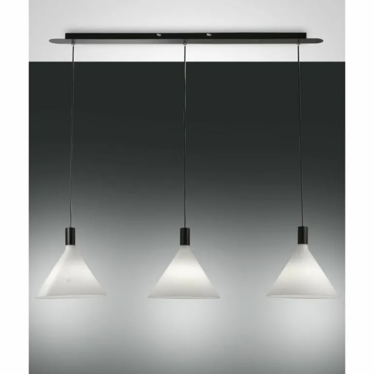 Suspension Fabas Luce Vincent Noir, 3 lumières