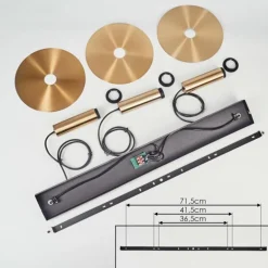 Suspension Faido Noir, 3 lumières