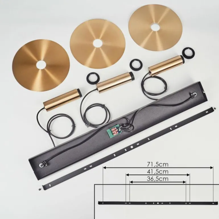 Suspension Faido Noir, 3 lumières