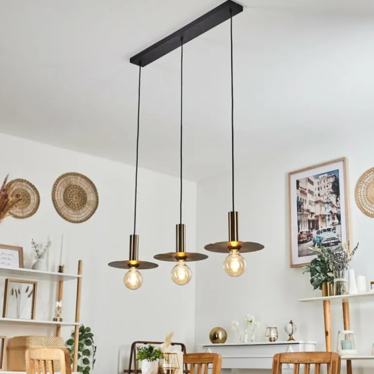 Suspension Faido Noir, 3 lumières