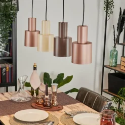 Suspension Fessade Noir, 4 lumières