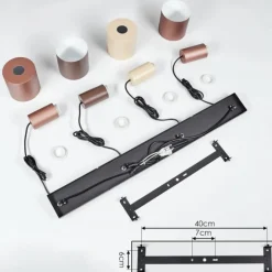 Suspension Fessade Noir, 4 lumières