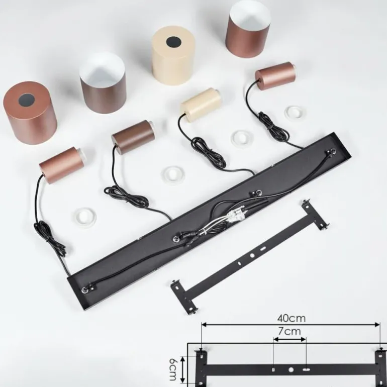 Suspension Fessade Noir, 4 lumières