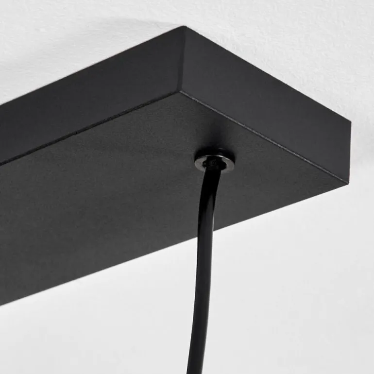 Suspension Fessade Noir, 4 lumières