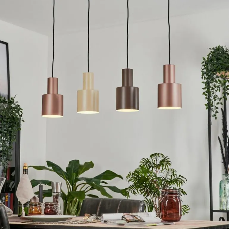 Suspension Fessade Noir, 4 lumières