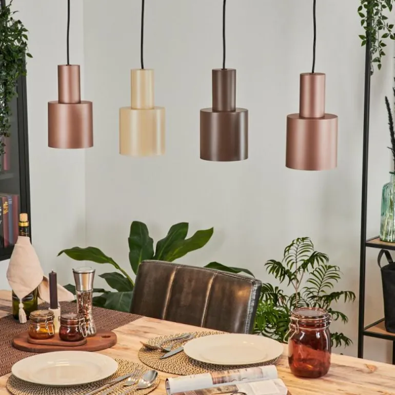 Suspension Fessade Noir, 4 lumières