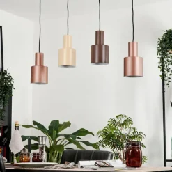 Suspension Fessade Noir, 4 lumières