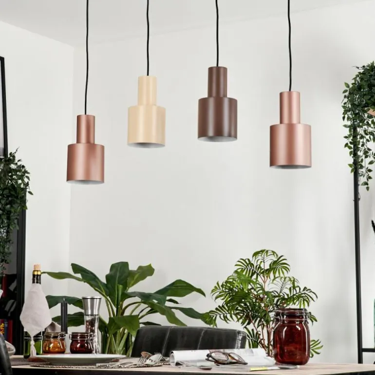 Suspension Fessade Noir, 4 lumières