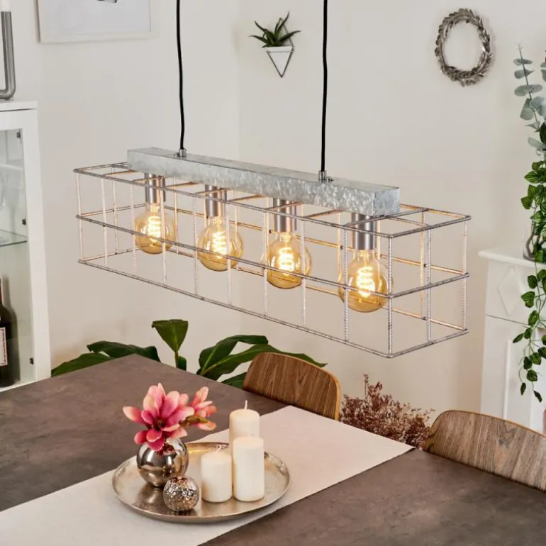 Suspension Fevaag Argenté, 4 lumières