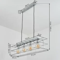 Suspension Fevaag Argenté, 4 lumières