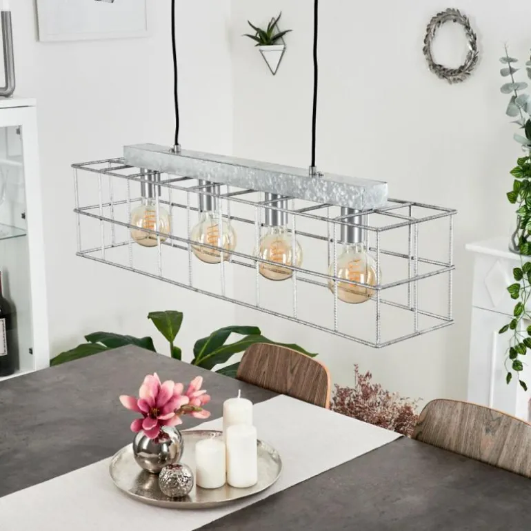 Suspension Fevaag Argenté, 4 lumières