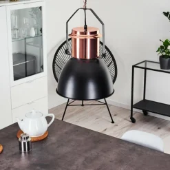 Suspension Fieberbrunn Cuivre, Noir, 1 lumière