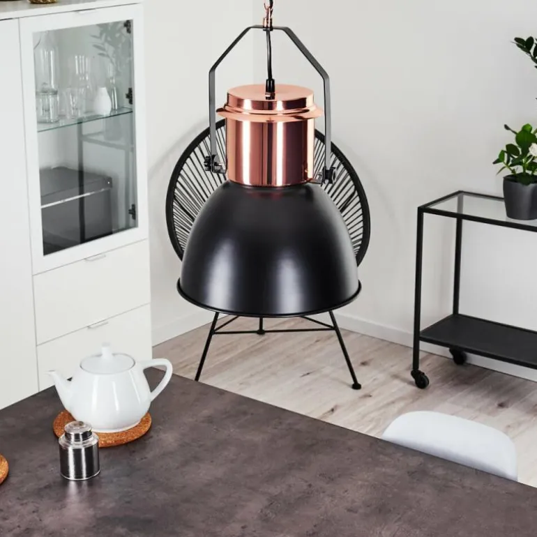 Suspension Fieberbrunn Cuivre, Noir, 1 lumière