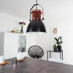 Suspension Fieberbrunn Cuivre, Noir, 1 lumière