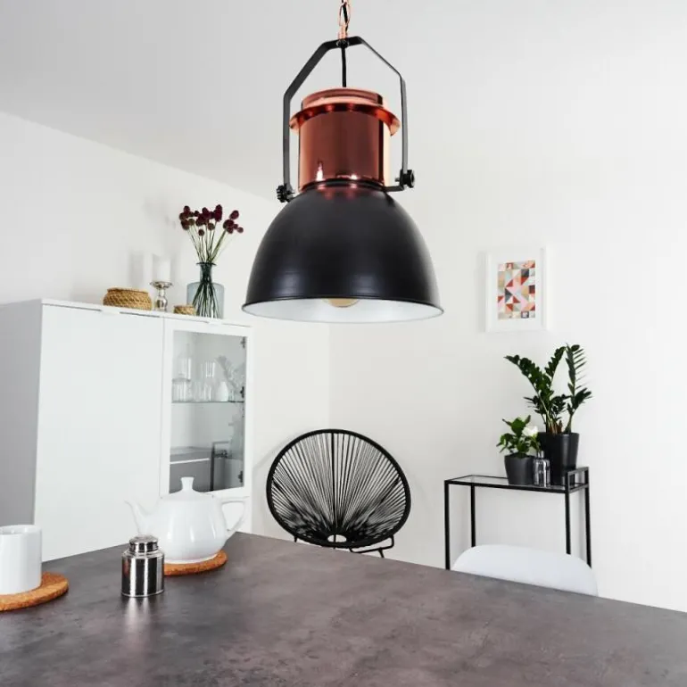 Suspension Fieberbrunn Cuivre, Noir, 1 lumière