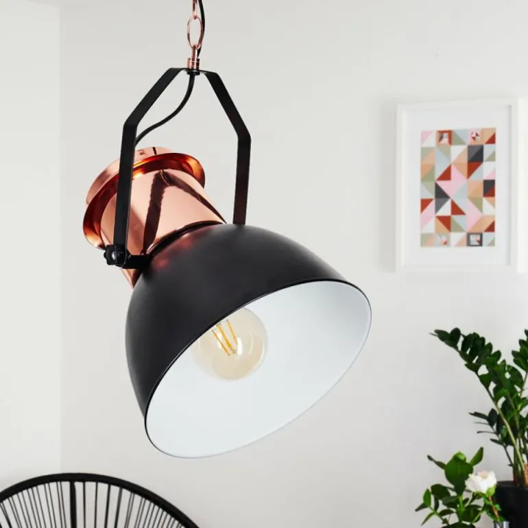 Suspension Fieberbrunn Cuivre, Noir, 1 lumière