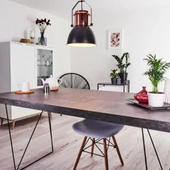 Suspension Fieberbrunn Cuivre, Noir, 1 lumière