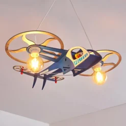 Suspension Fiete Bleu, Argenté, 2 lumières