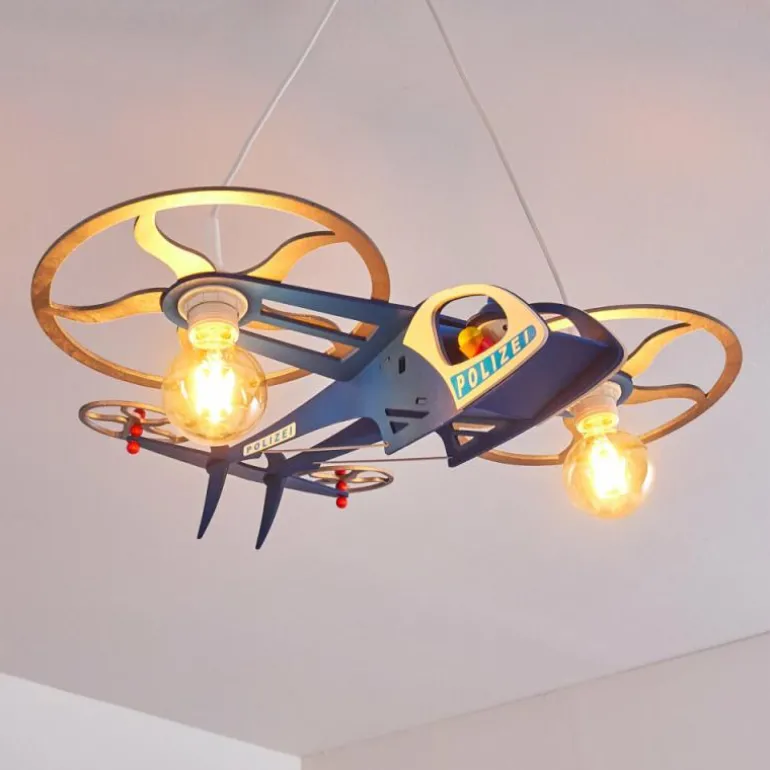 Suspension Fiete Bleu, Argenté, 2 lumières