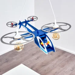 Suspension Fiete Bleu, Argenté, 2 lumières