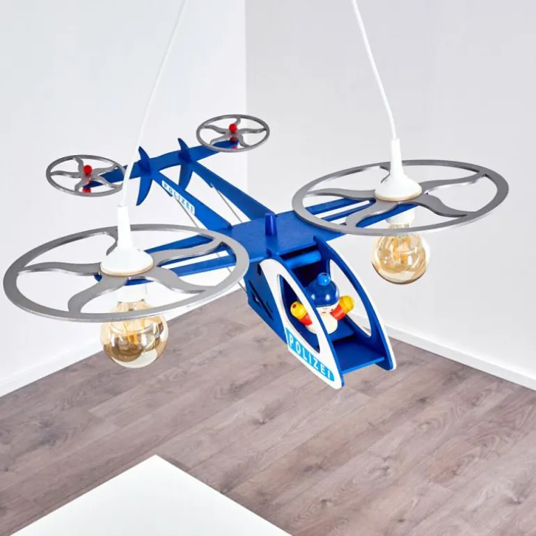 Suspension Fiete Bleu, Argenté, 2 lumières