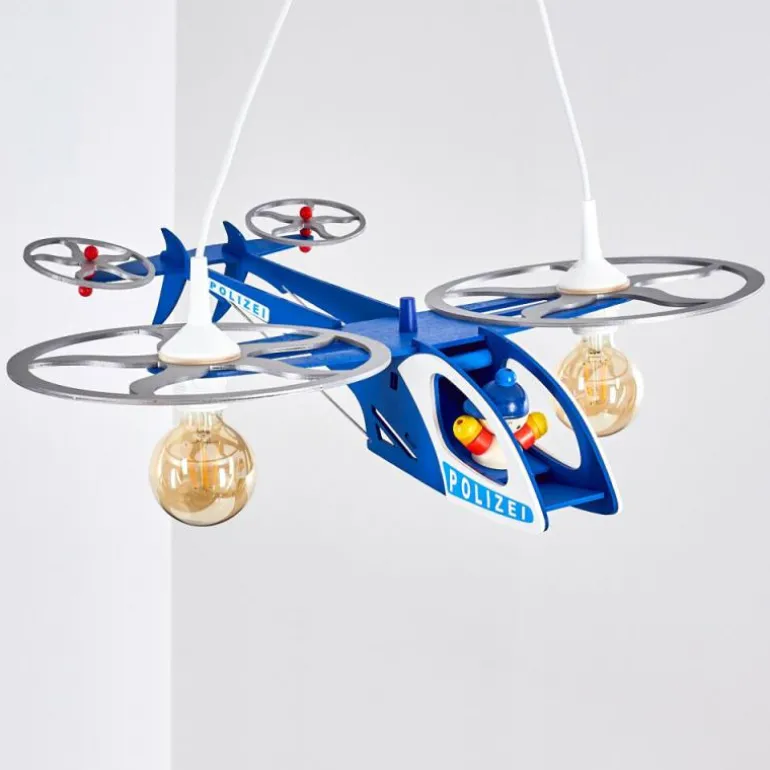 Suspension Fiete Bleu, Argenté, 2 lumières