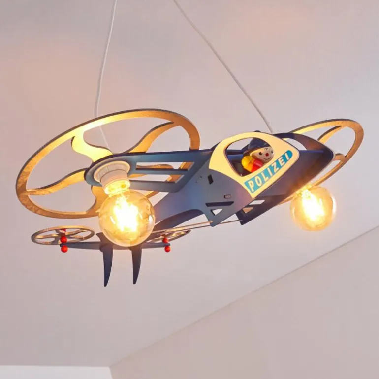 Suspension Fiete Bleu, Argenté, 2 lumières