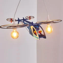 Suspension Fiete Bleu, Argenté, 2 lumières