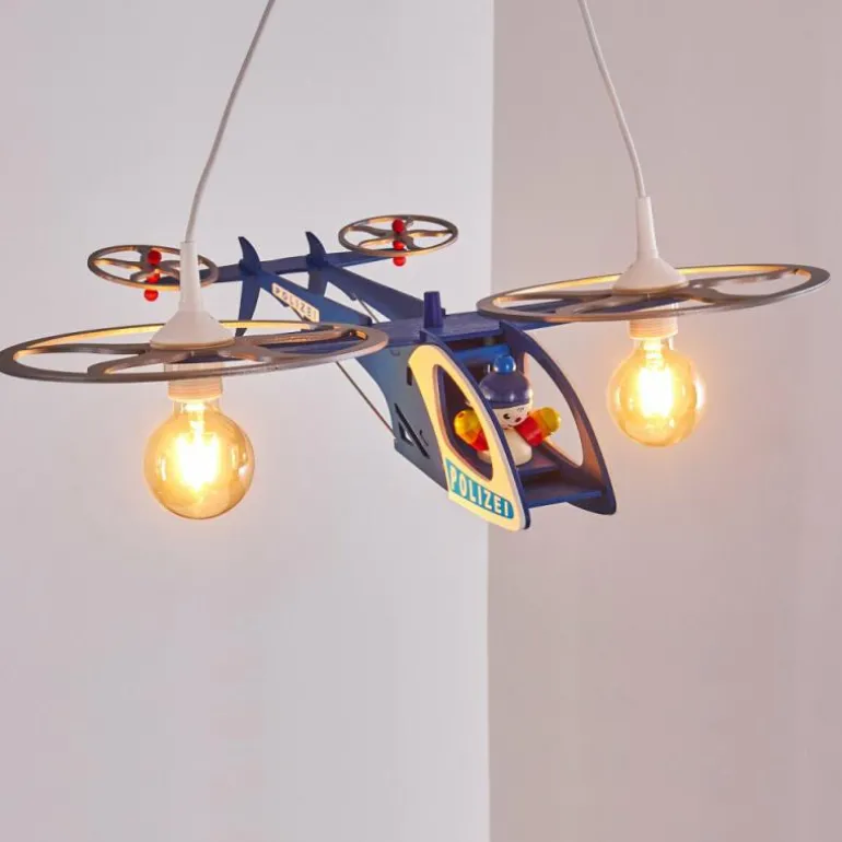 Suspension Fiete Bleu, Argenté, 2 lumières