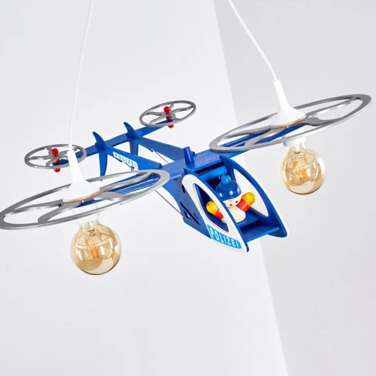 Suspension Fiete Bleu, Argenté, 2 lumières