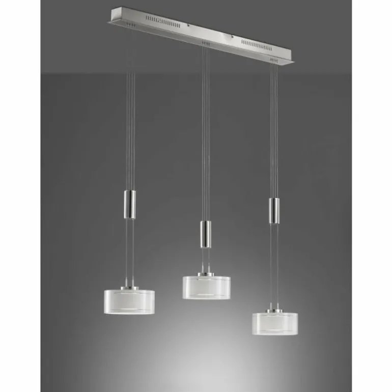 Suspension Fischer & Honsel premium Lavin LED Verre, 3 lumières