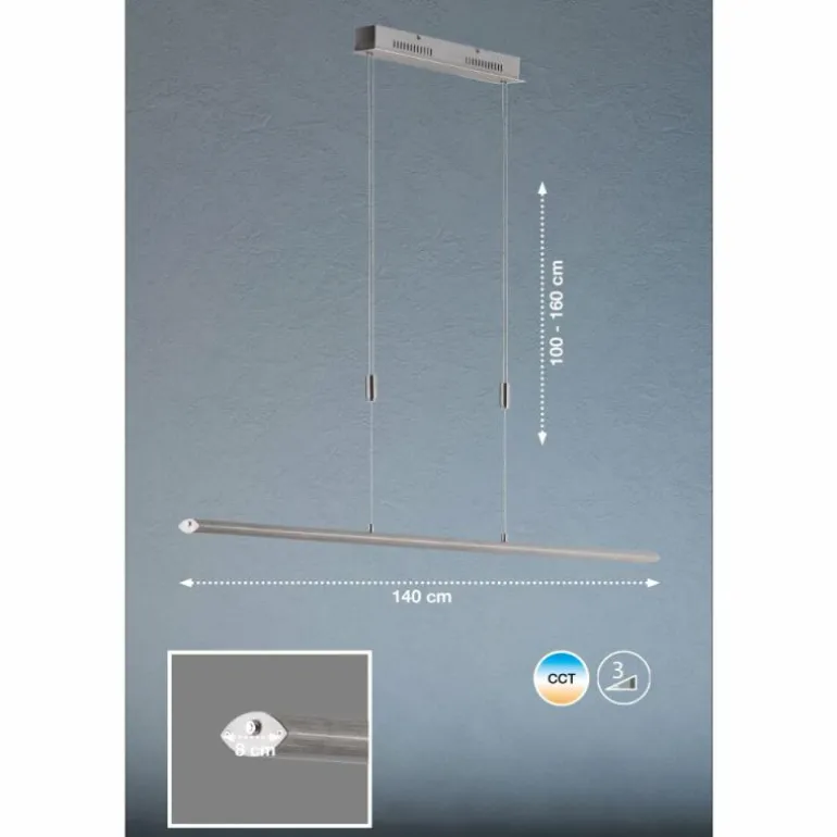 Suspension Fischer & Honsel Beat TW LED Aluminium, 1 lumière