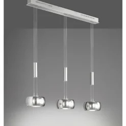 Suspension Fischer & Honsel Colette LED Nickel mat, 3 lumières