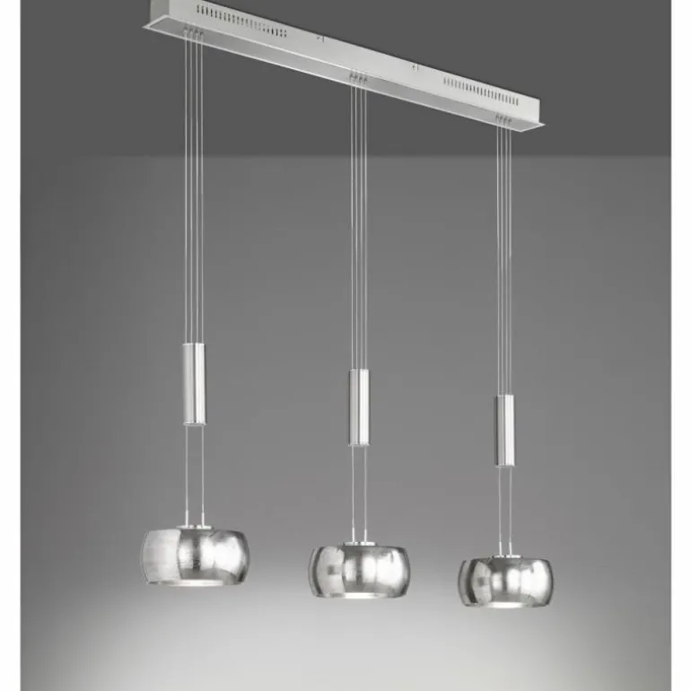 Suspension Fischer & Honsel Colette LED Nickel mat, 3 lumières