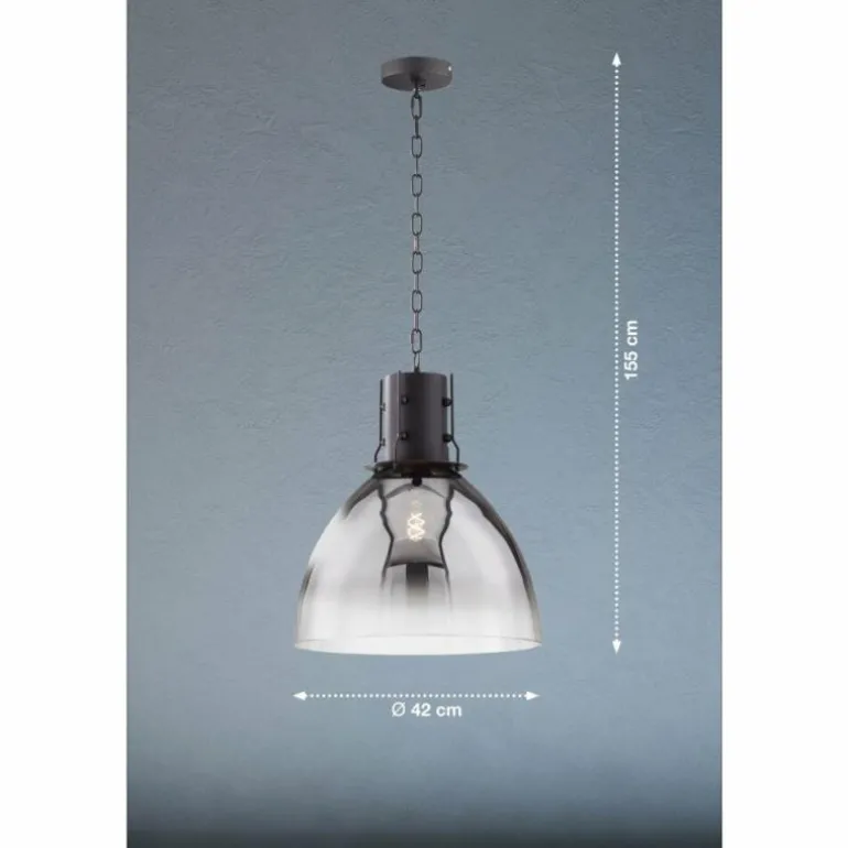 Suspension Fischer & Honsel Londo Noir, 1 lumière