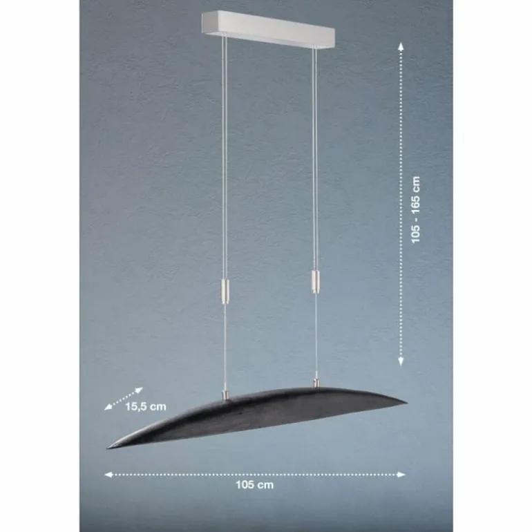 Suspension Fischer & Honsel Colmar LED Nickel mat, 5 lumières