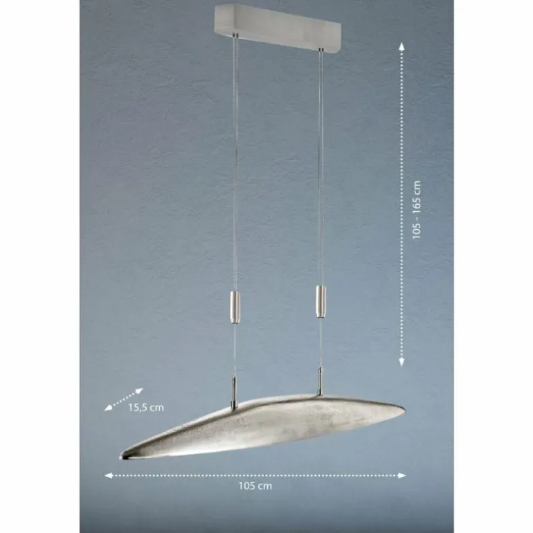Suspension Fischer & Honsel Colmar LED Brun foncé, Nickel mat, 5 lumières