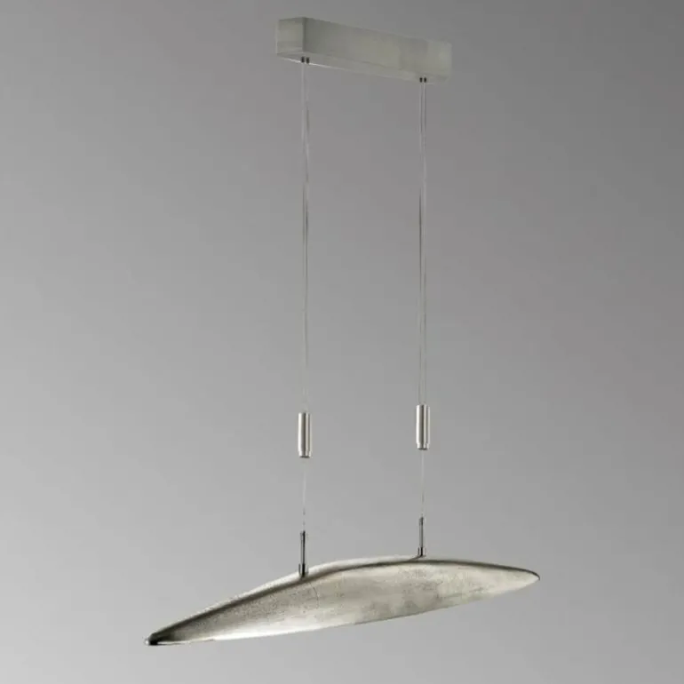 Suspension Fischer & Honsel Colmar LED Brun foncé, Nickel mat, 5 lumières