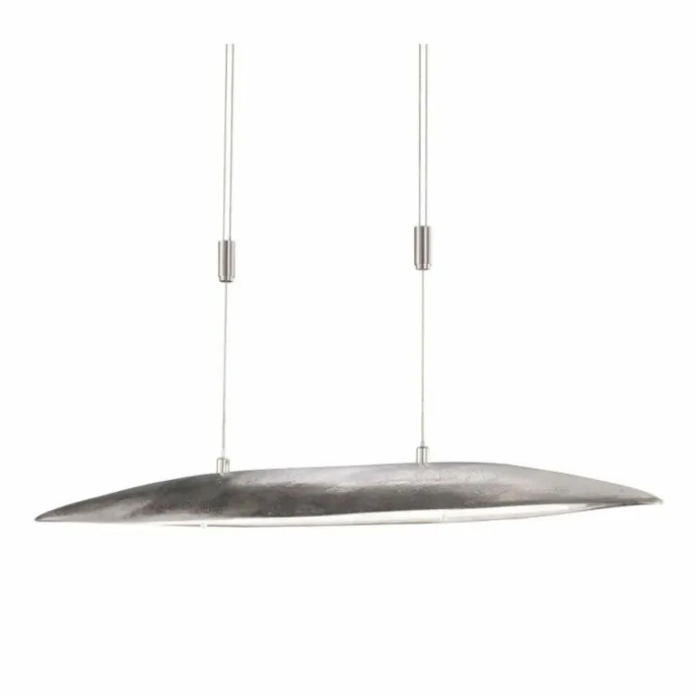Suspension Fischer & Honsel Colmar LED Brun foncé, Nickel mat, 5 lumières