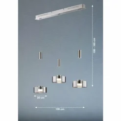 Suspension Fischer & Honsel Lavin LED Nickel mat, 3 lumières