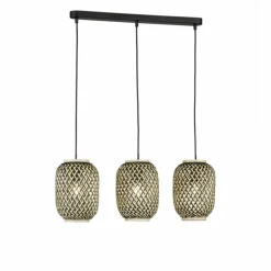 Suspension Fischer & Honsel Hummel Noir, 3 lumières