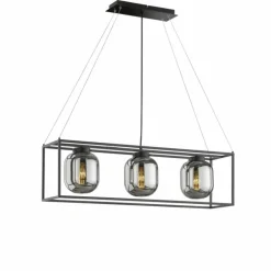 Suspension Fischer & Honsel Regi Noir, 3 lumières