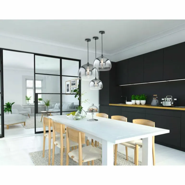 Suspension Fischer & Honsel Amos Noir, 1 lumière