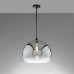 Suspension Fischer & Honsel Amos Noir, 1 lumière